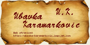 Ubavka Karamarković vizit kartica